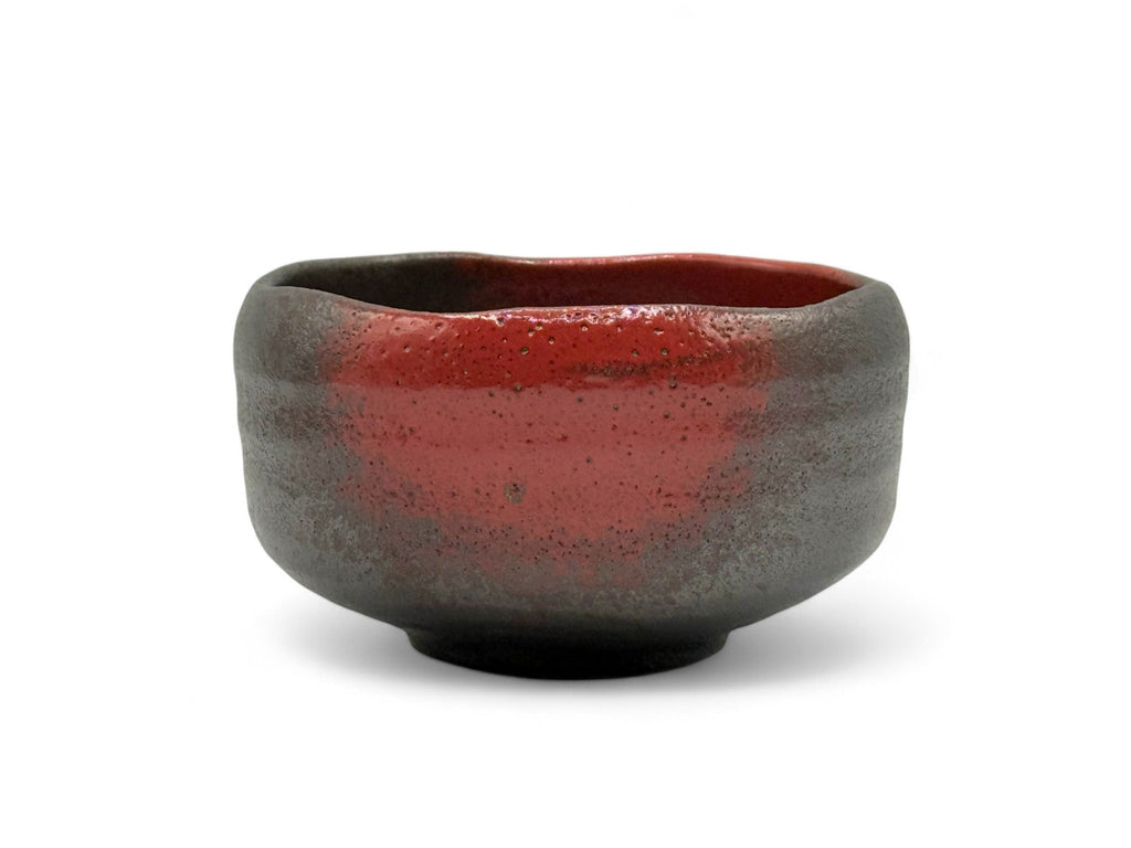 Inoue Akabuki Tenmoku Red Mino-yaki Chawan - Japanese Matcha Bowl