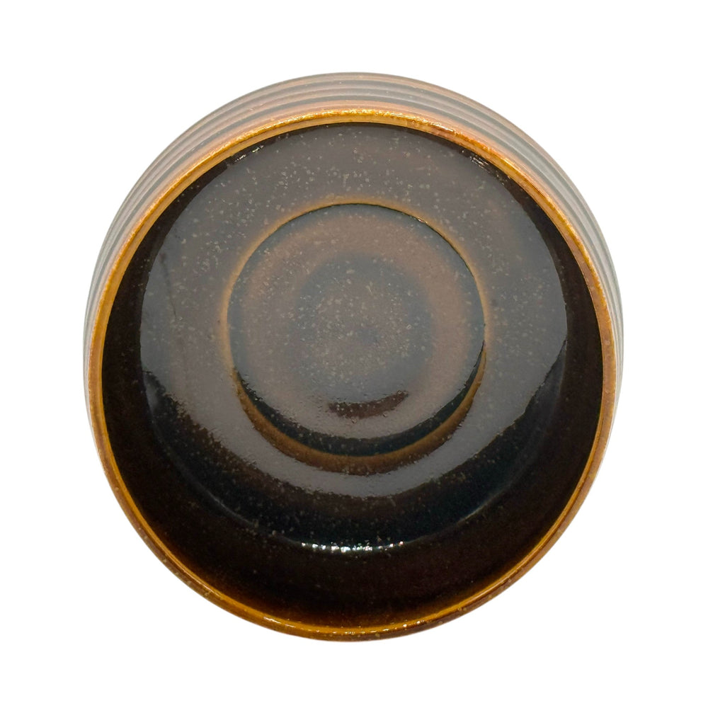 Inoue Tea Ame Kessho Brown Mino-yaki Chawan - Japanese Matcha Bowl