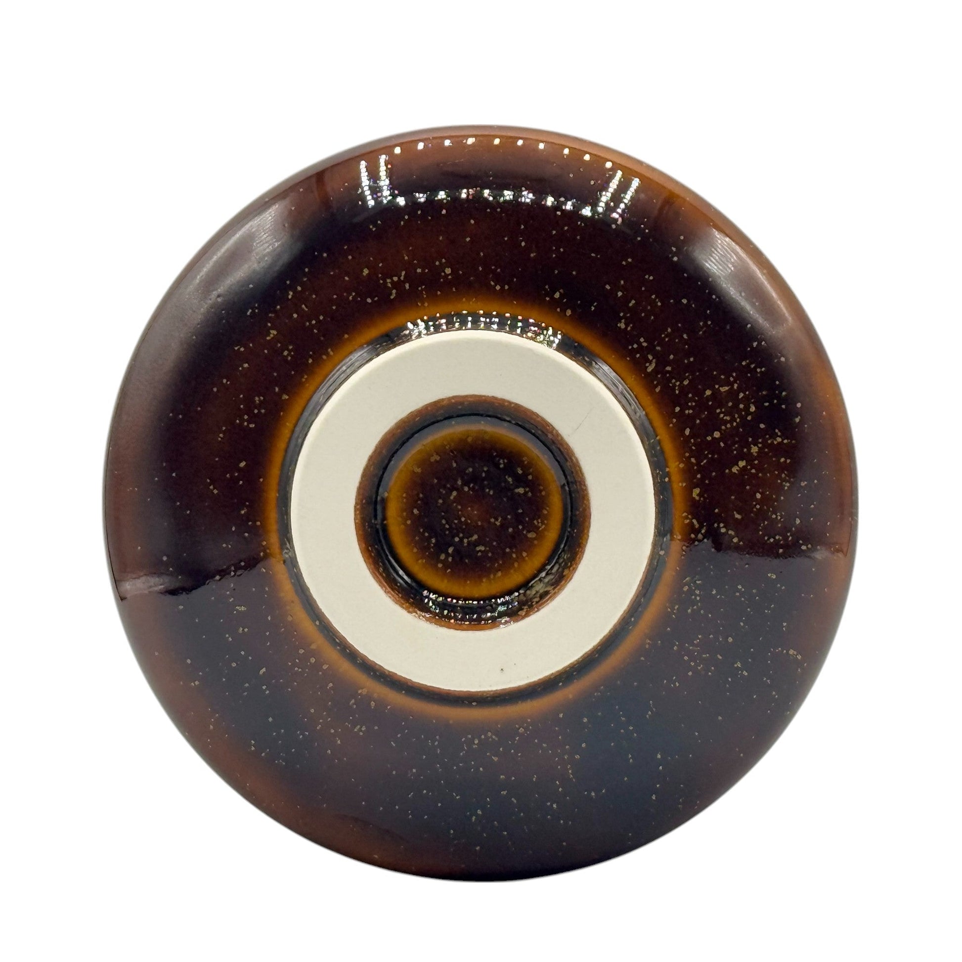Inoue Tea Ame Kessho Brown Mino-yaki Chawan - Japanese Matcha Bowl