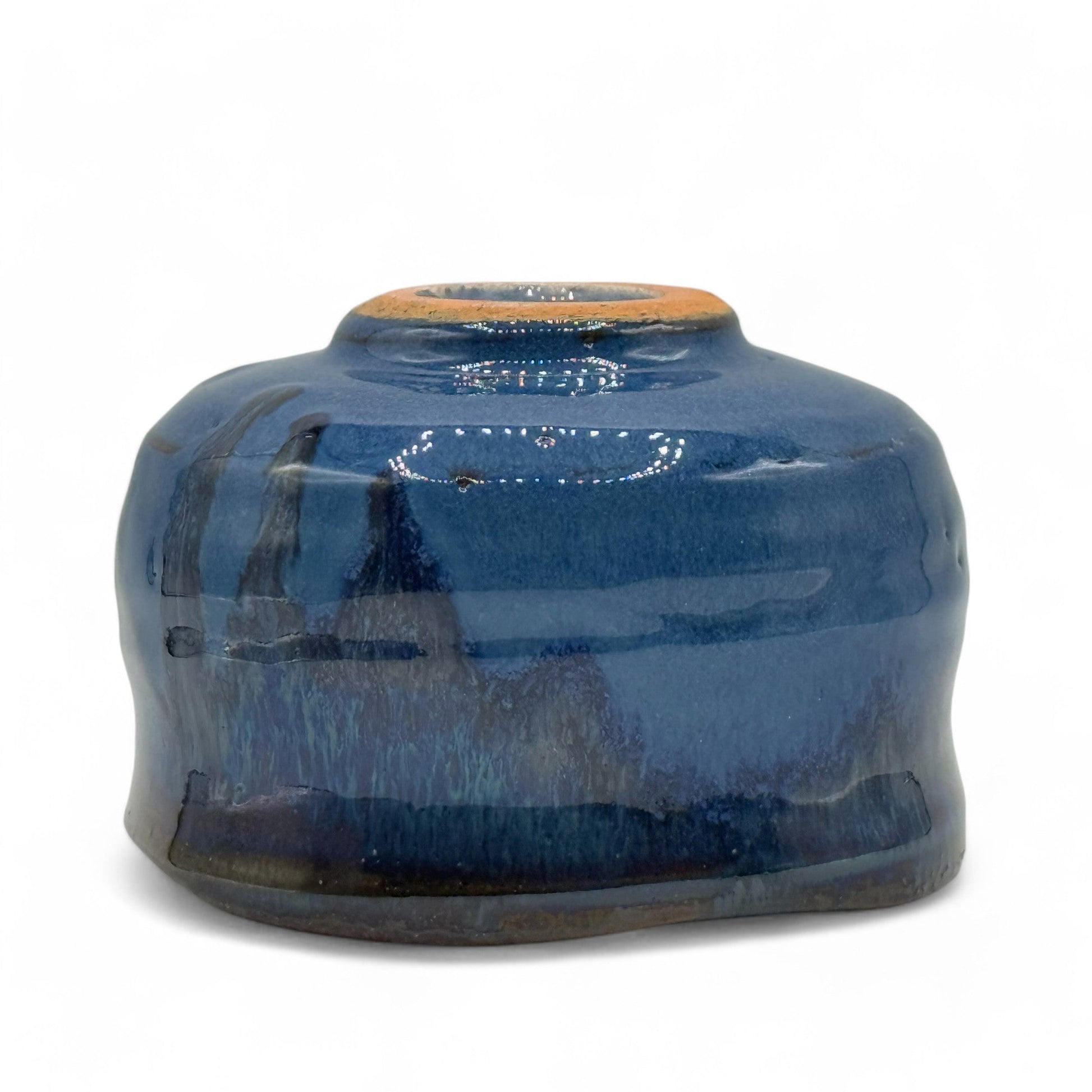 Inoue Tea Namako Blue Mino-yaki Chawan - Japanese Matcha Bowl