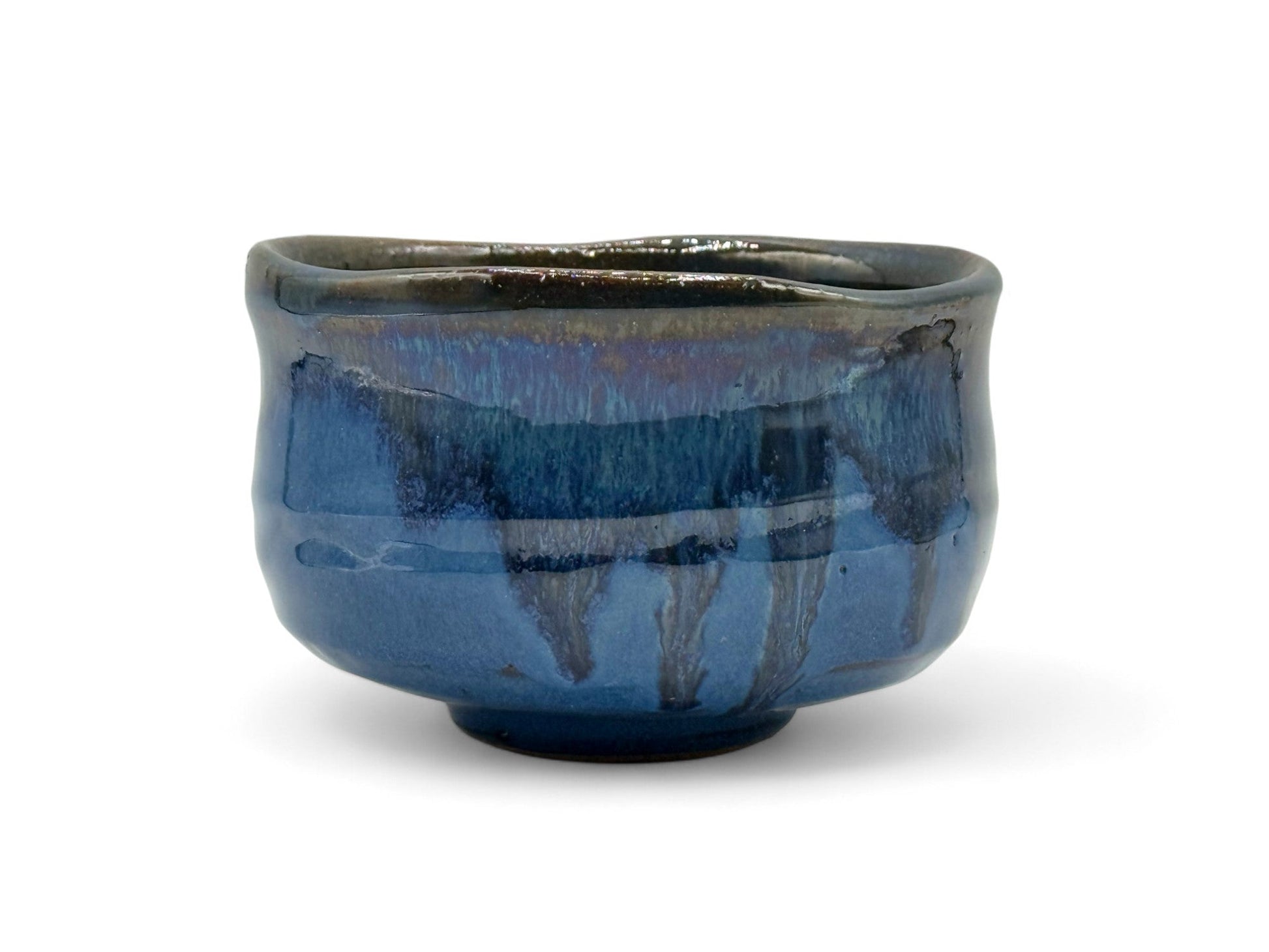 Inoue Tea Namako Blue Mino-yaki Chawan - Japanese Matcha Bowl