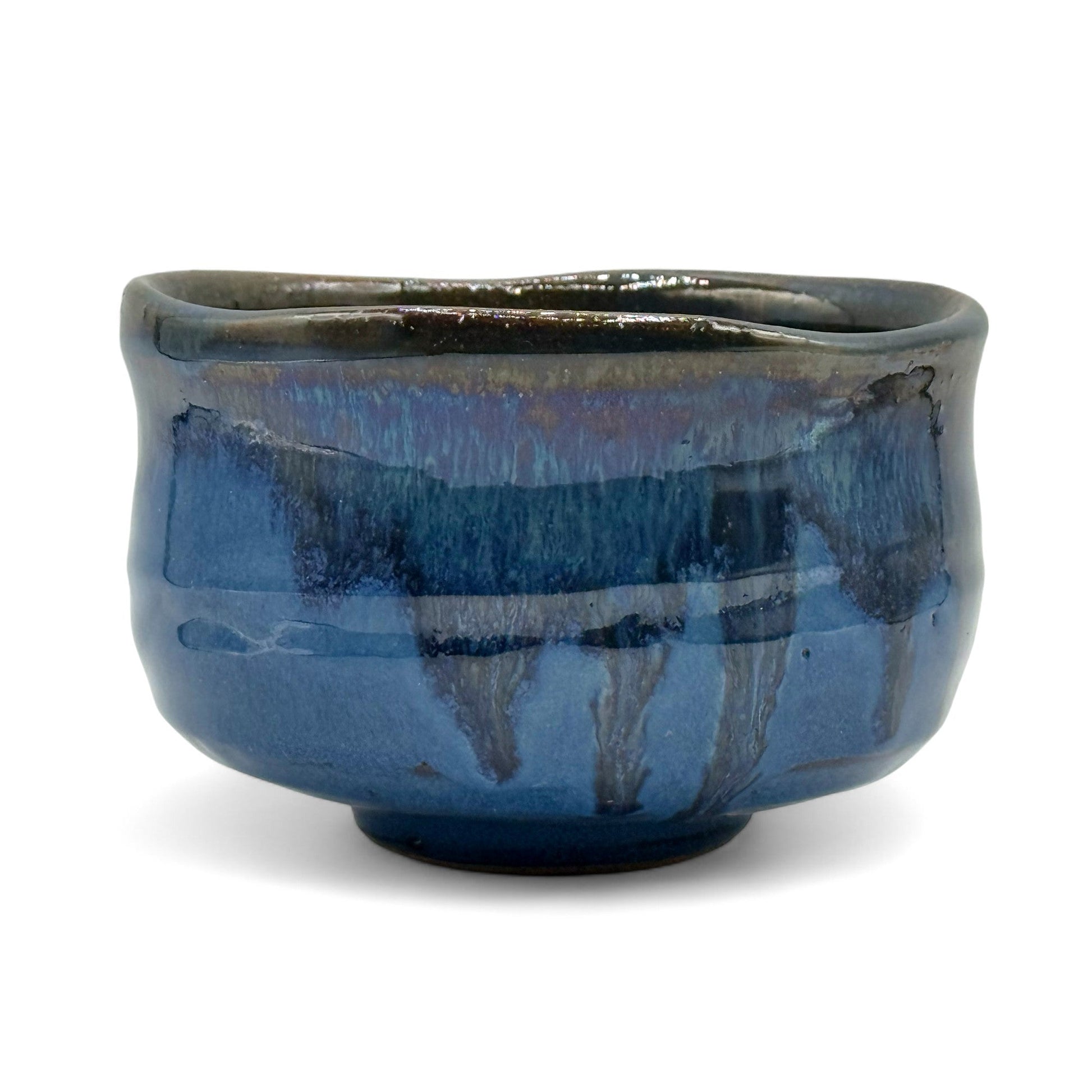 Inoue Tea Namako Blue Mino-yaki Chawan - Japanese Matcha Bowl