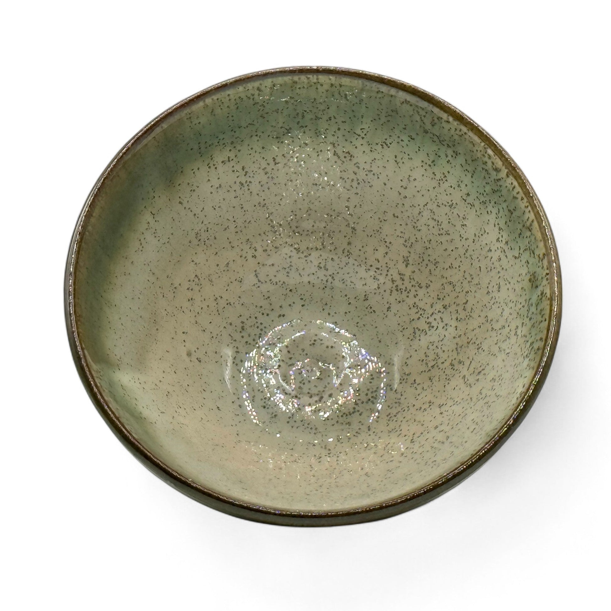 Inoue Tea Nagashi Flower Oribe-yaki Ido Chawan - Japanese Matcha Bowl