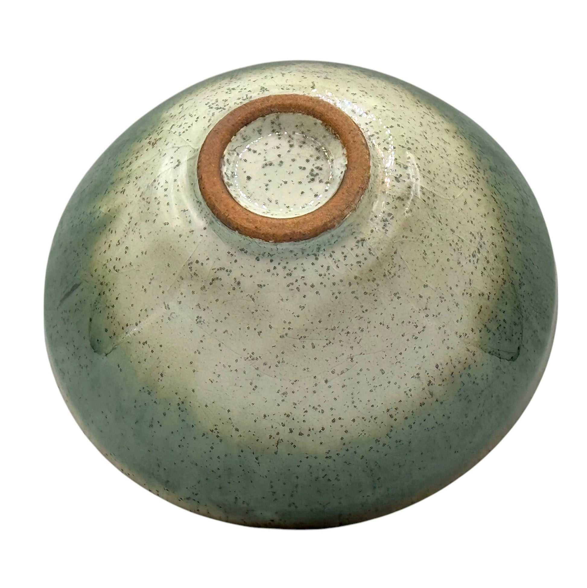Inoue Tea Nagashi Flower Oribe-yaki Ido Chawan - Japanese Matcha Bowl