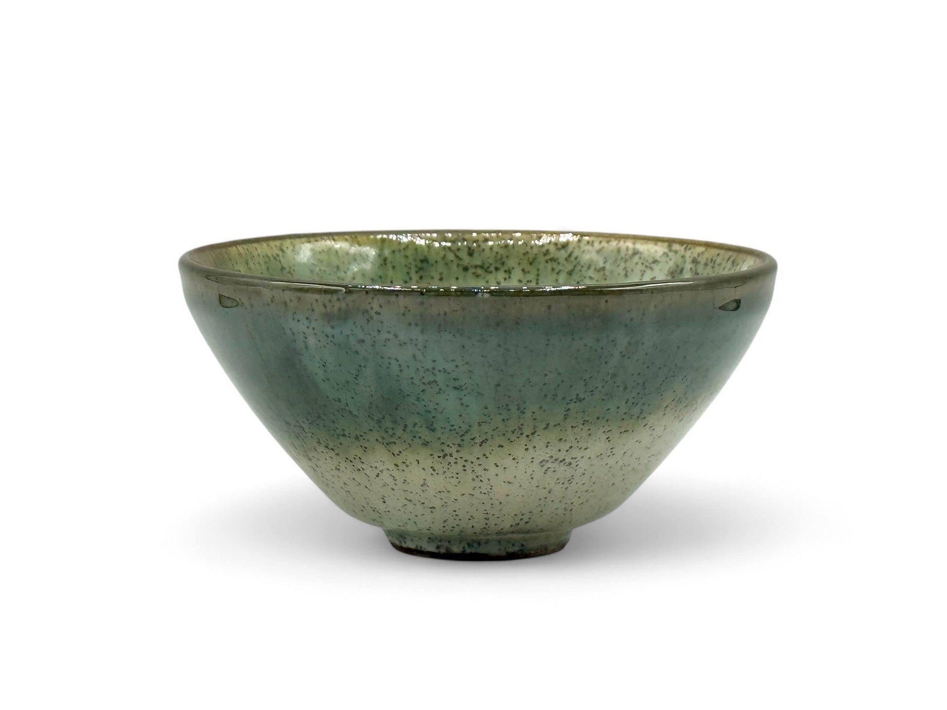 Inoue Tea Nagashi Flower Oribe-yaki Ido Chawan - Japanese Matcha Bowl