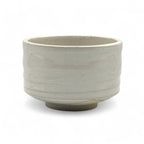 Inoue Tea Shirahagi White Mino-yaki Chawan - Japanese Matcha Bowl, 4.3 inches wide, 2.9 inches high, handcrafted in Japan.