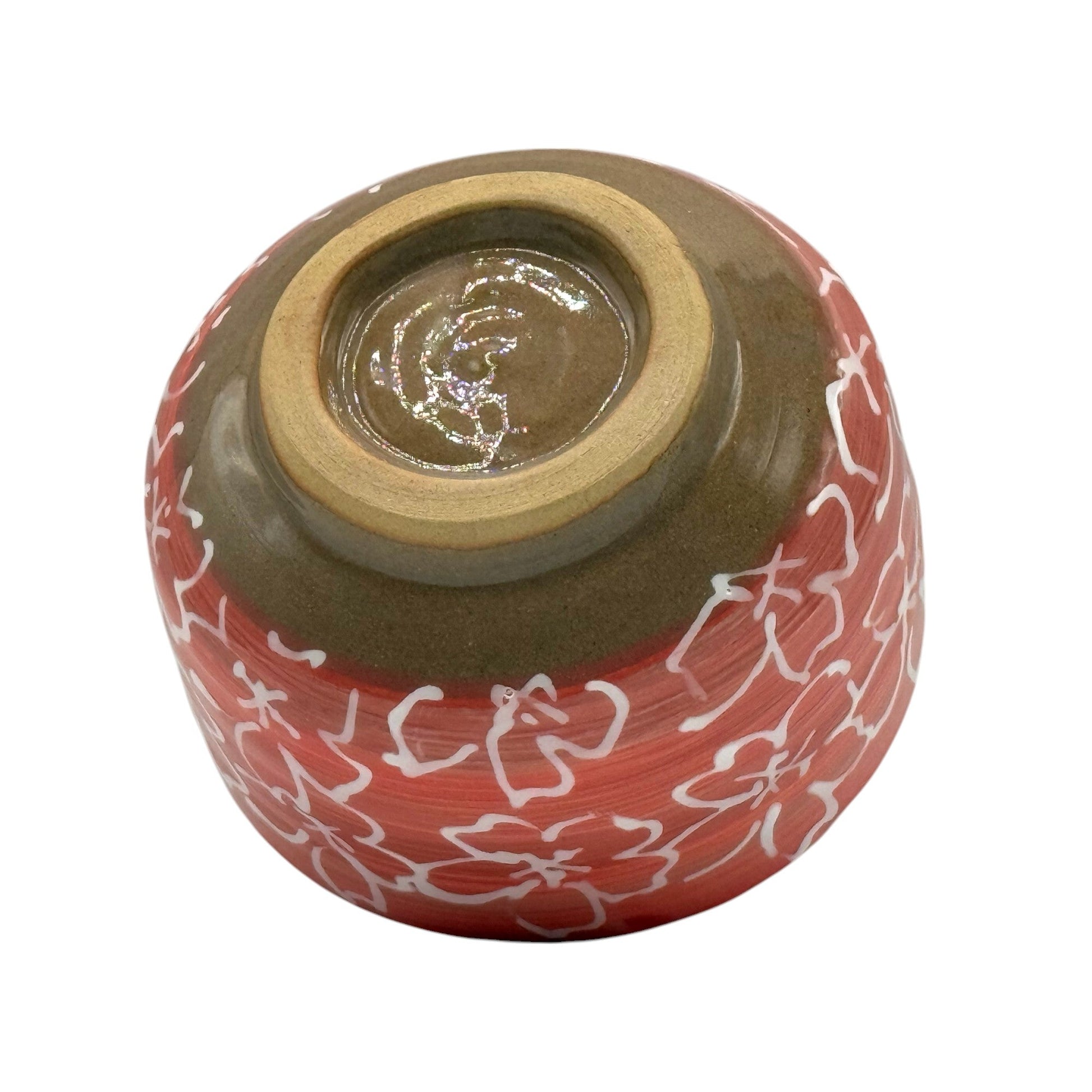Inoue Tea Maizakura Red Mino-yaki Chawan - Japanese Matcha Bowl
