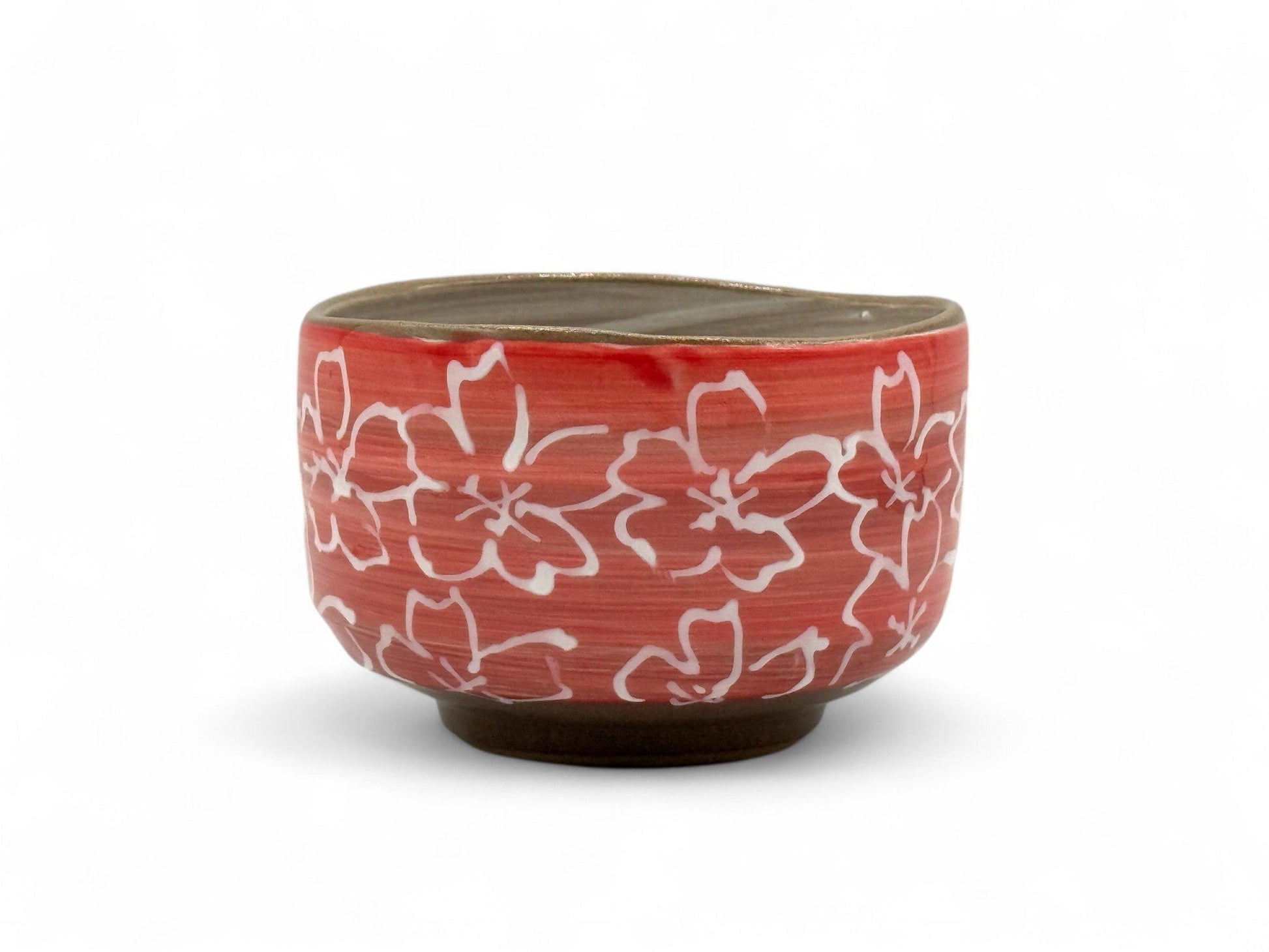 Inoue Tea Maizakura Red Mino-yaki Chawan - Japanese Matcha Bowl