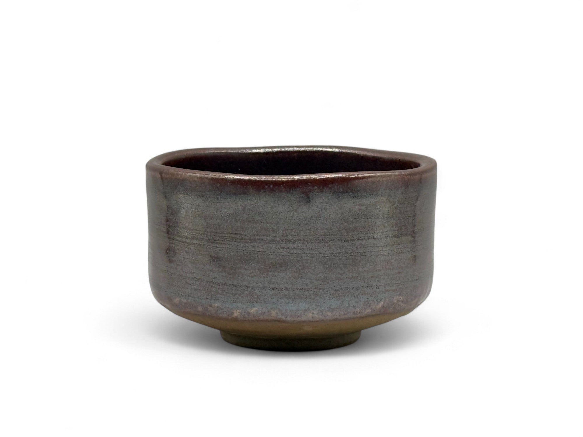 Buronzu Red Mino-yaki Chawan - Japanese Matcha Bowl - Thumbnail 3