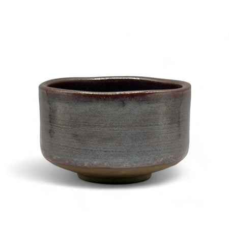 Inoue Tea Buronzu Red Mino-yaki Chawan - Japanese Matcha Bowl, 4.6" wide, 2.7" high, 14oz capacity, handcrafted from Gifu clay.