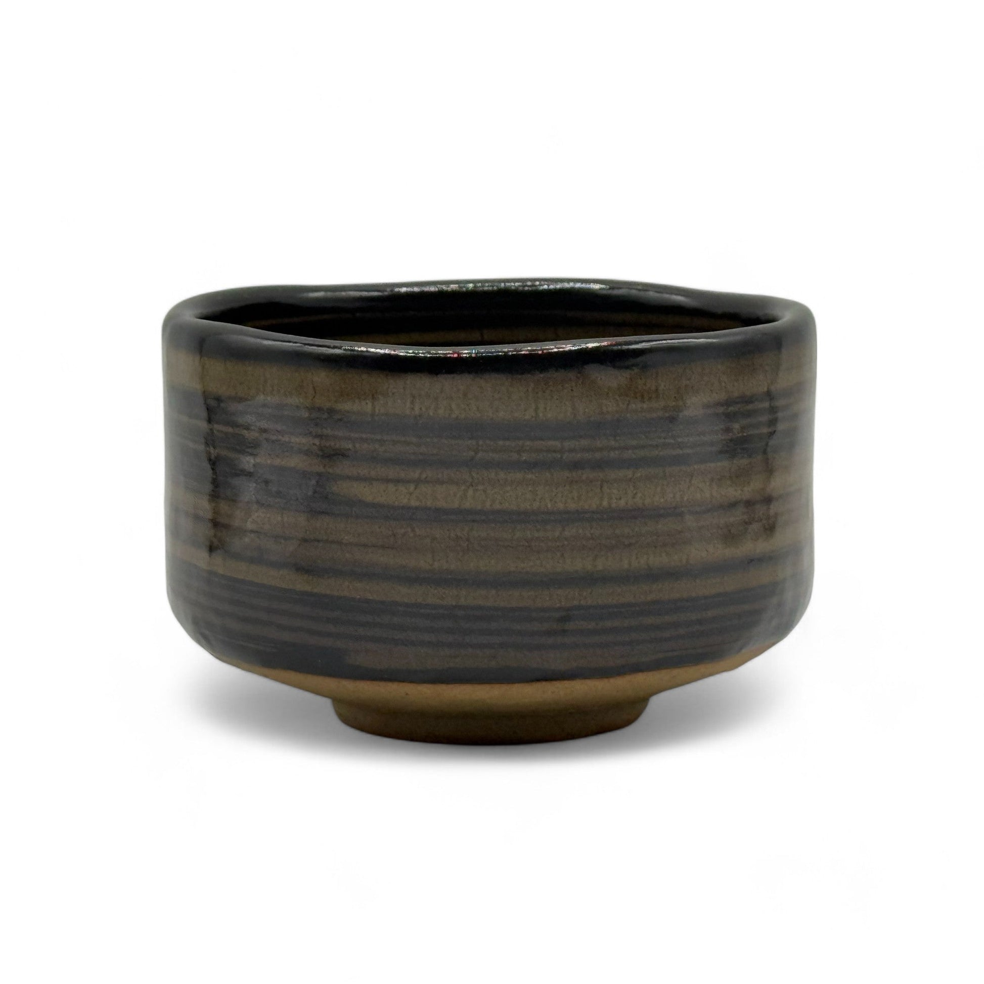 Inoue Tea Kokuyu Glaze Brown Mino-yaki Chawan - Japanese Matcha Bowl