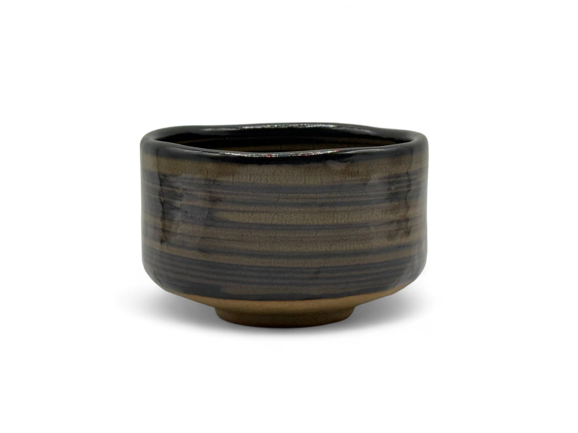 Inoue Tea Kokuyu Glaze Brown Mino-yaki Chawan - Japanese Matcha Bowl
