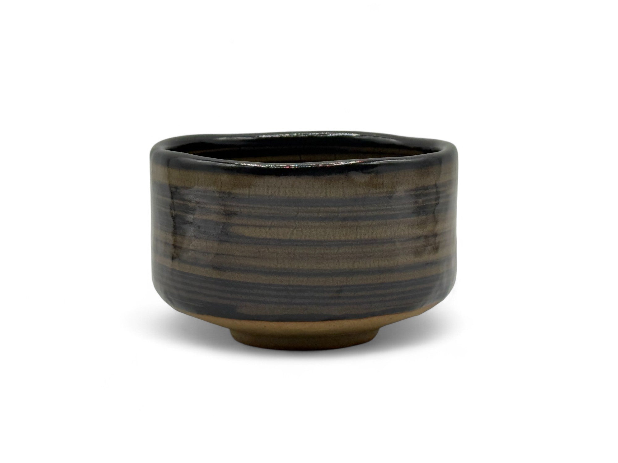 Inoue Tea Kokuyu Glaze Brown Mino-yaki Chawan - Japanese Matcha Bowl