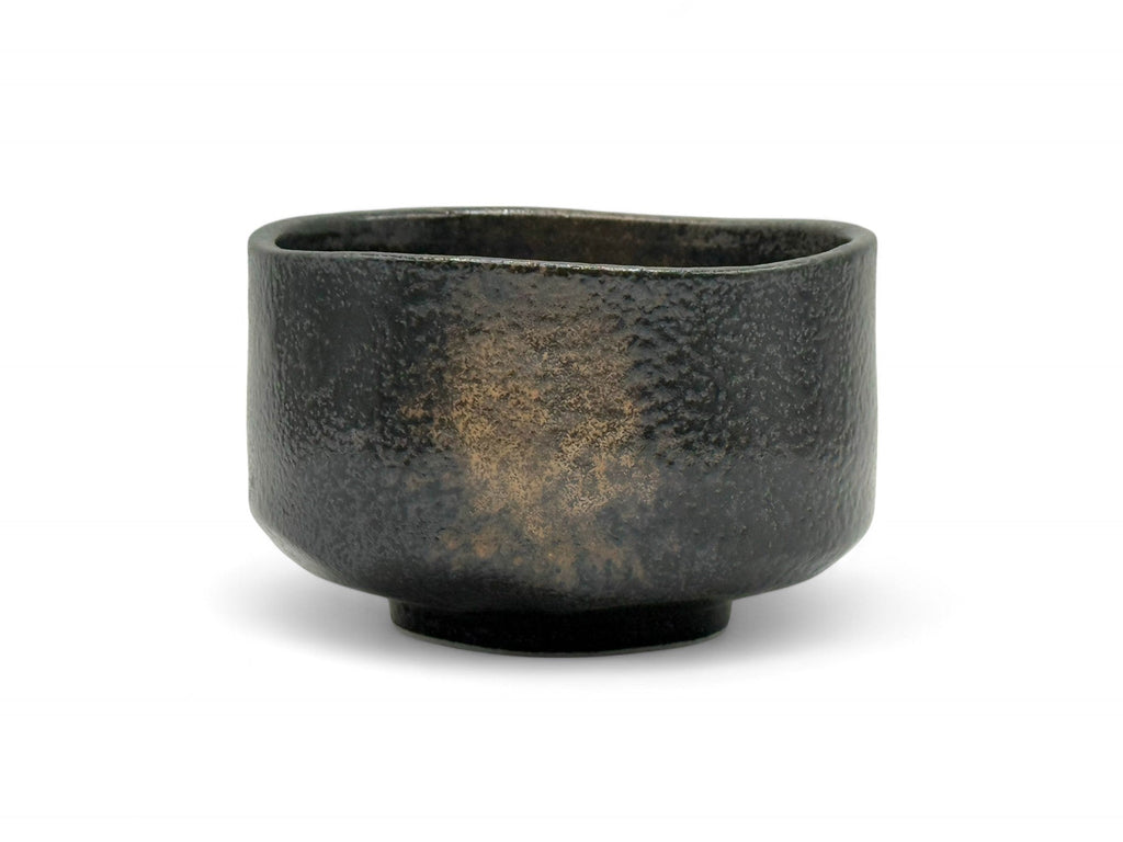 Inoue Tea Kuro Sunafuki Black Mino-yaki Chawan - Japanese Matcha Bowl