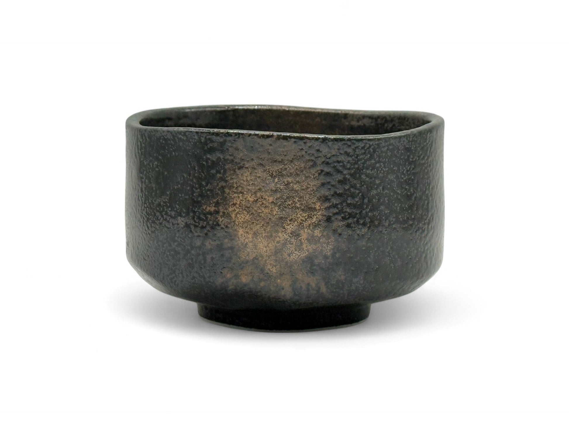 Inoue Tea Kuro Sunafuki Black Mino-yaki Chawan - Japanese Matcha Bowl