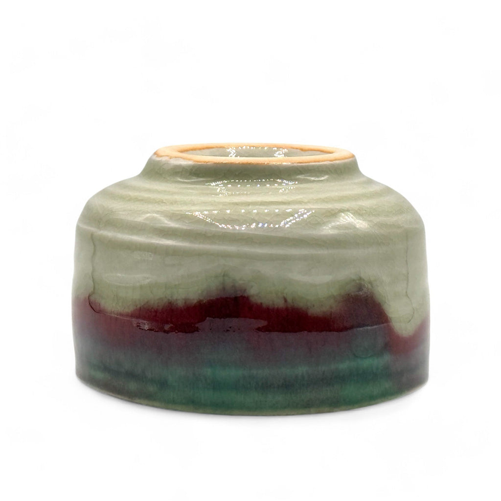 Inoue Toho Shinsa Celadon Green Mino-yaki Chawan - Japanese Matcha Bowl
