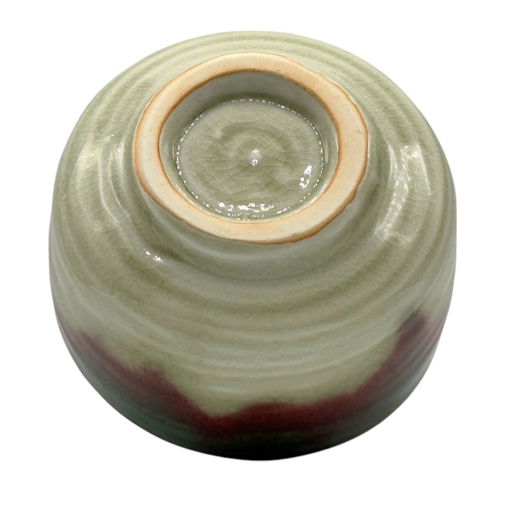 Inoue Toho Shinsa Celadon Green Mino-yaki Chawan - Japanese Matcha Bowl