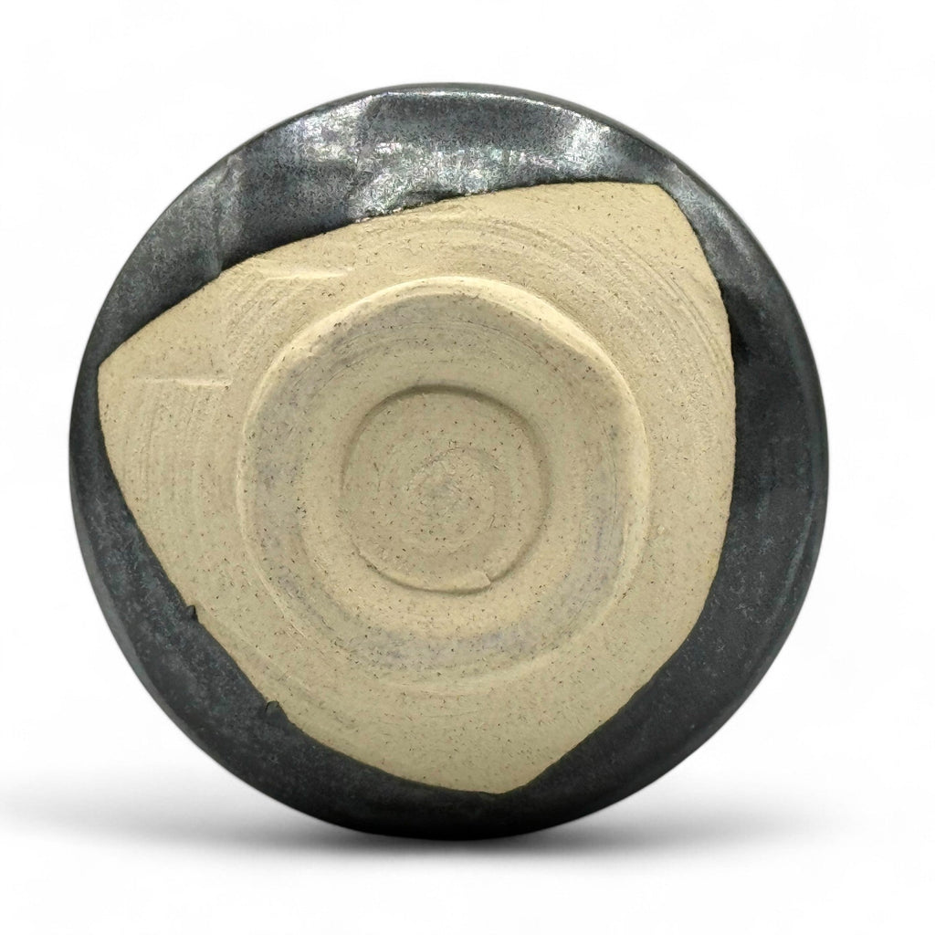 Inoue Kokuyu Urushi Black Mino-yaki Chawan - Japanese Matcha Bowl