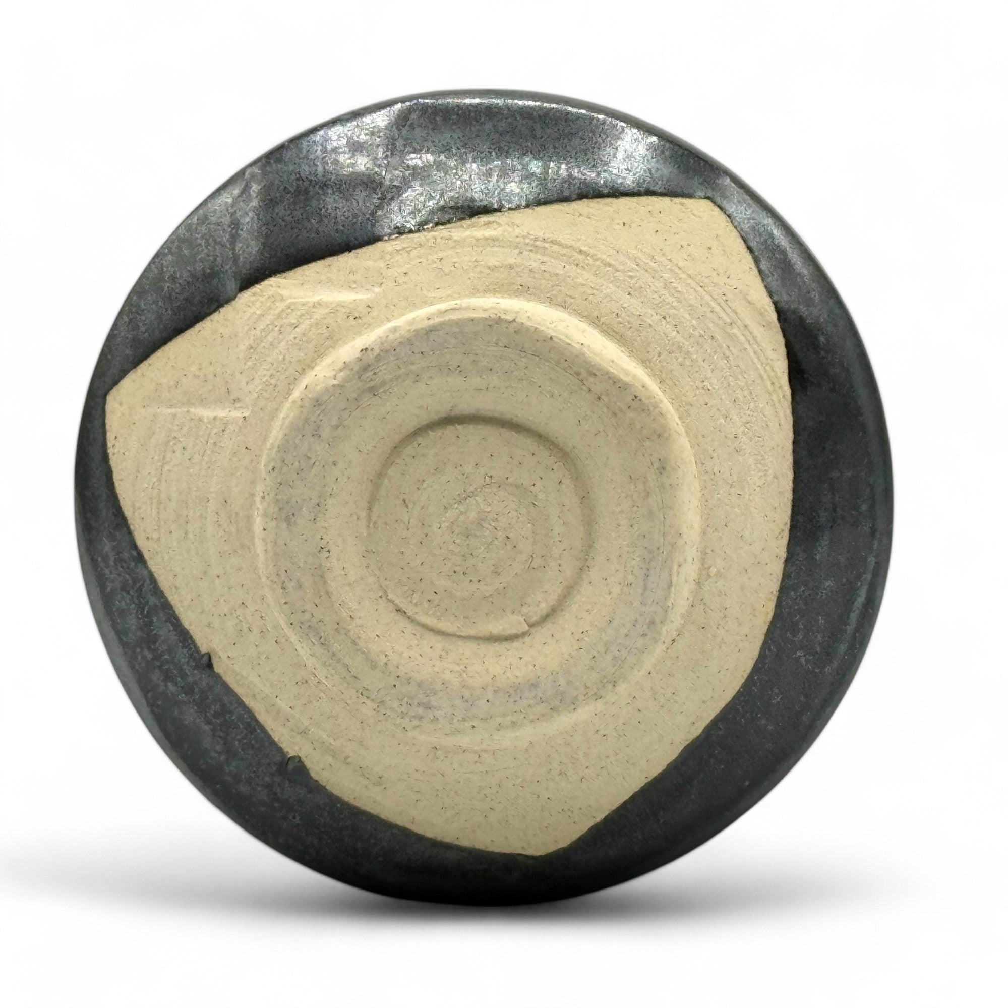 Inoue Kokuyu Urushi Black Mino-yaki Chawan - Japanese Matcha Bowl