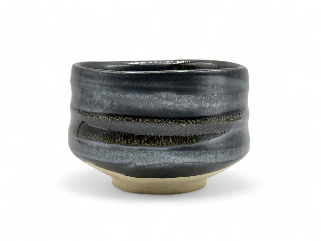 Inoue Kokuyu Urushi Black Mino-yaki Chawan - Japanese Matcha Bowl