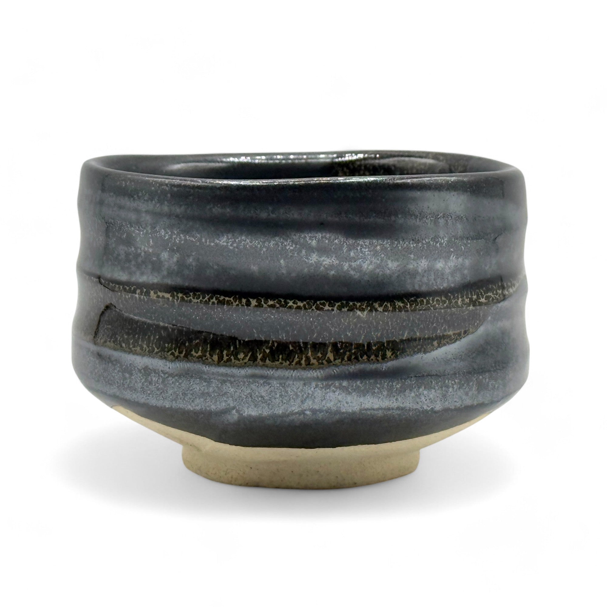 Inoue Kokuyu Urushi Black Mino-yaki Chawan - Japanese Matcha Bowl