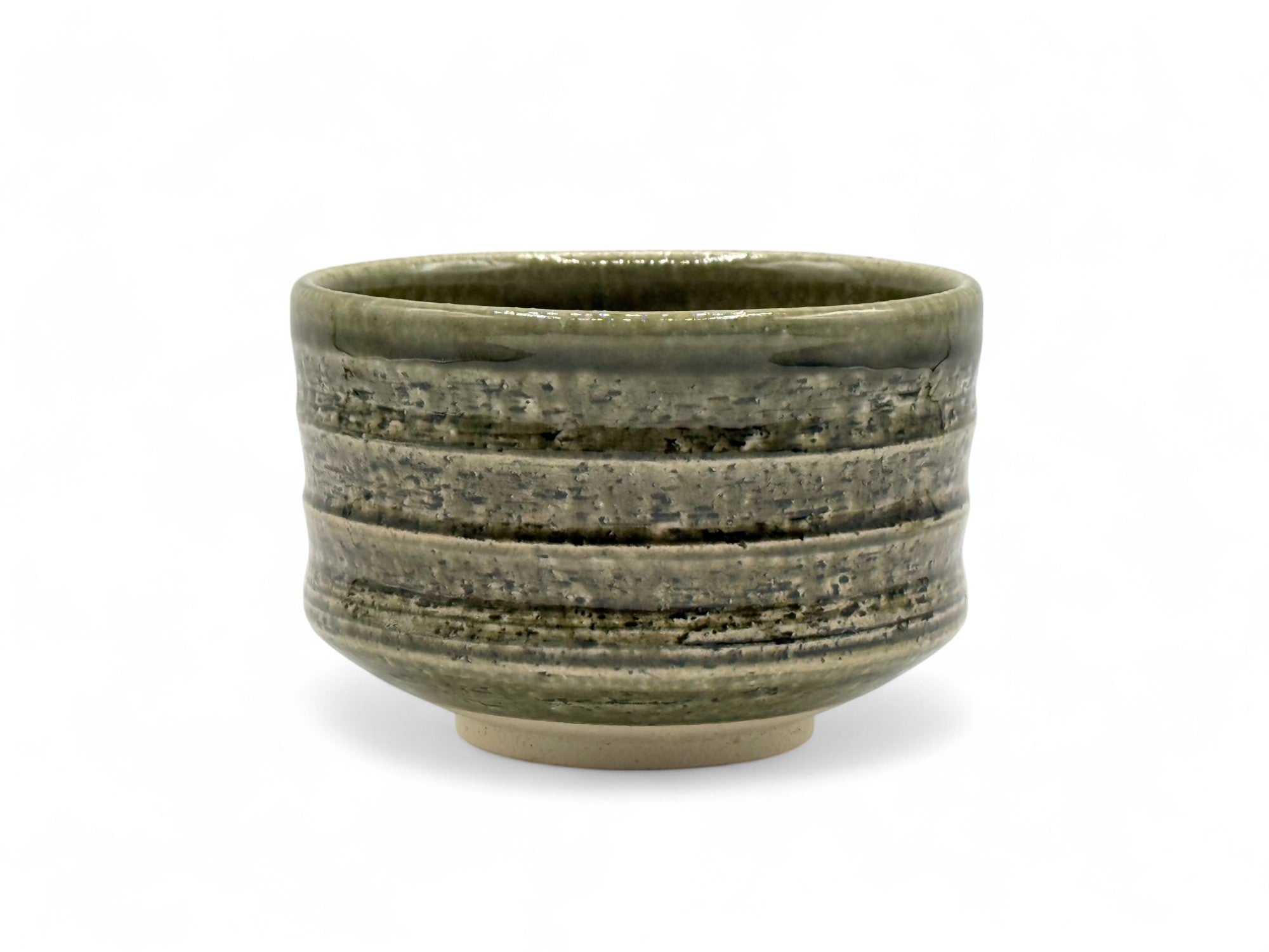Inoue Maruyoshi Green Mino-yaki Chawan - Japanese Matcha Bowl