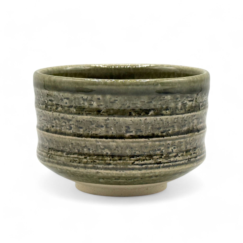 Inoue Maruyoshi Green Mino-yaki Chawan - Japanese Matcha Bowl