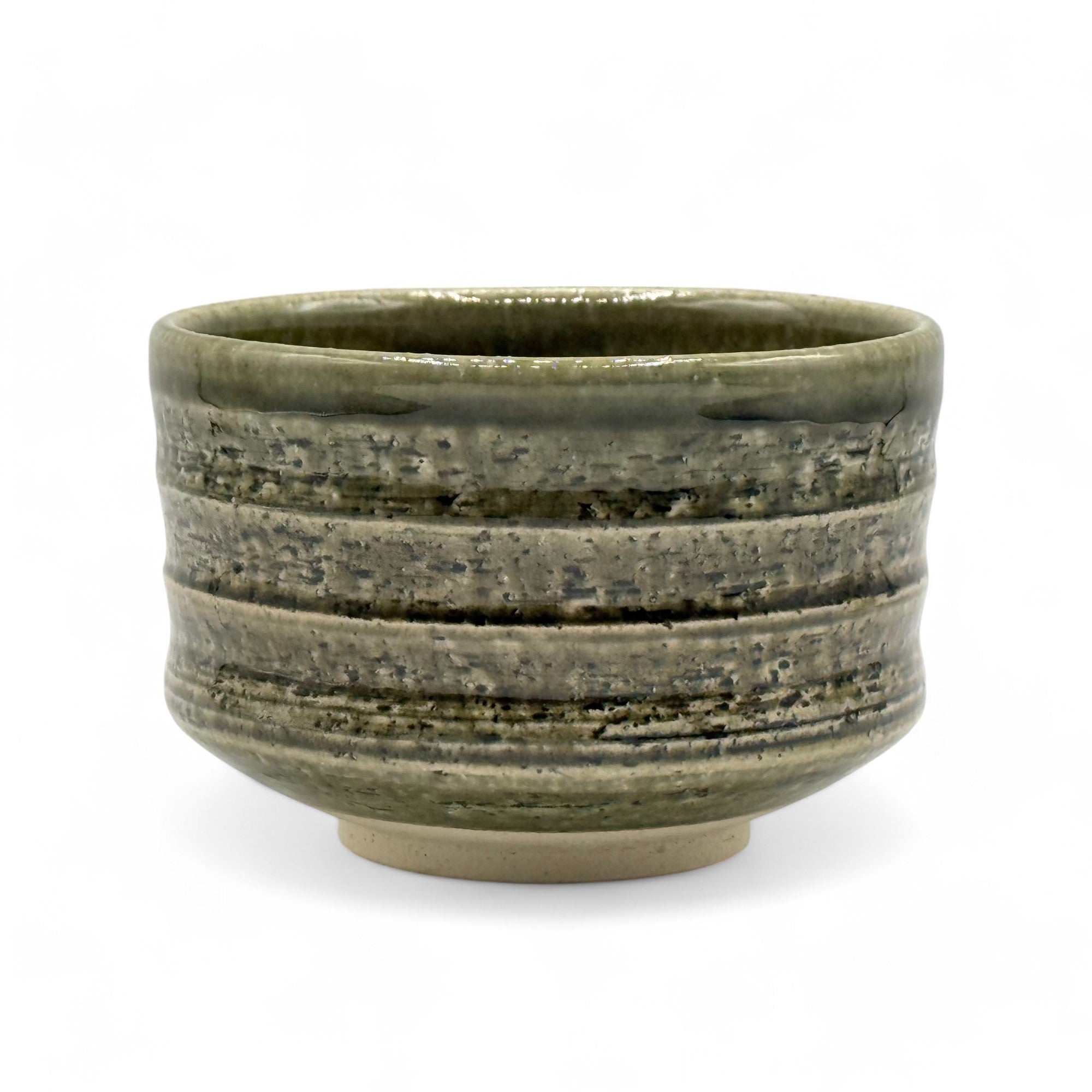 Inoue Maruyoshi Green Mino-yaki Chawan - Japanese Matcha Bowl