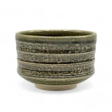 Inoue Maruyoshi Green Mino-yaki Chawan - Japanese Matcha Bowl