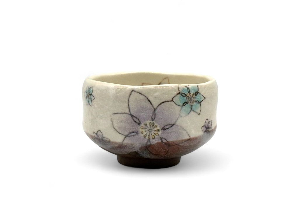 Inoue Keiko Hana Beige Mino-yaki Chawan - Japanese Mini Matcha Bowl Tea