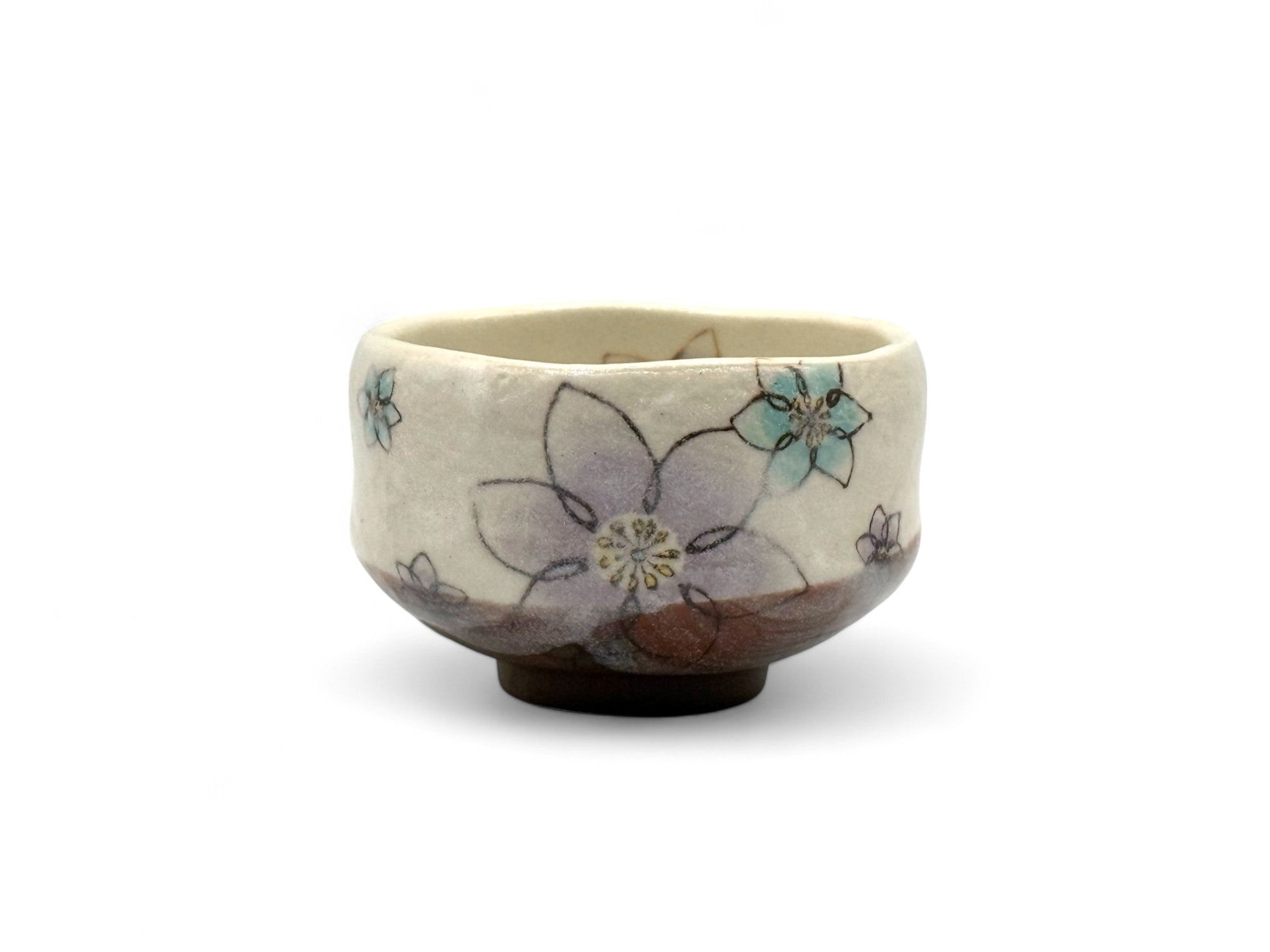 Inoue Keiko Hana Beige Mino-yaki Chawan - Japanese Mini Matcha Bowl Tea