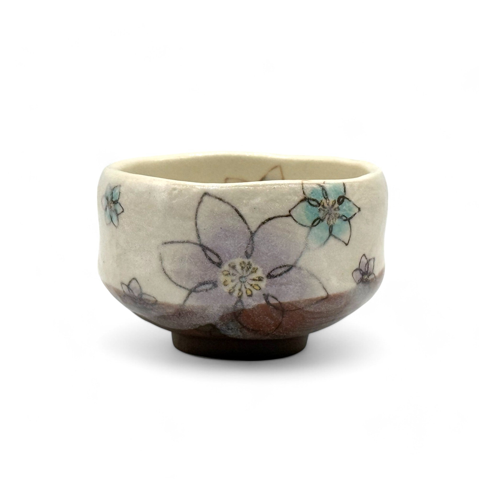 Inoue Keiko Hana Beige Mino-yaki Chawan - Japanese Mini Matcha Bowl Tea