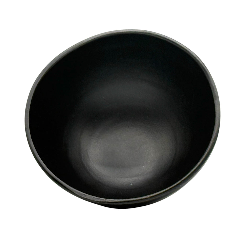 Inoue Shinko Black Polka Dot Mino-yaki Ido Chawan - Japanese Mini Matcha Bowl
