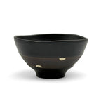 Inoue Shinko Black Polka Dot Mino-yaki Ido Chawan - Japanese Mini Matcha Bowl