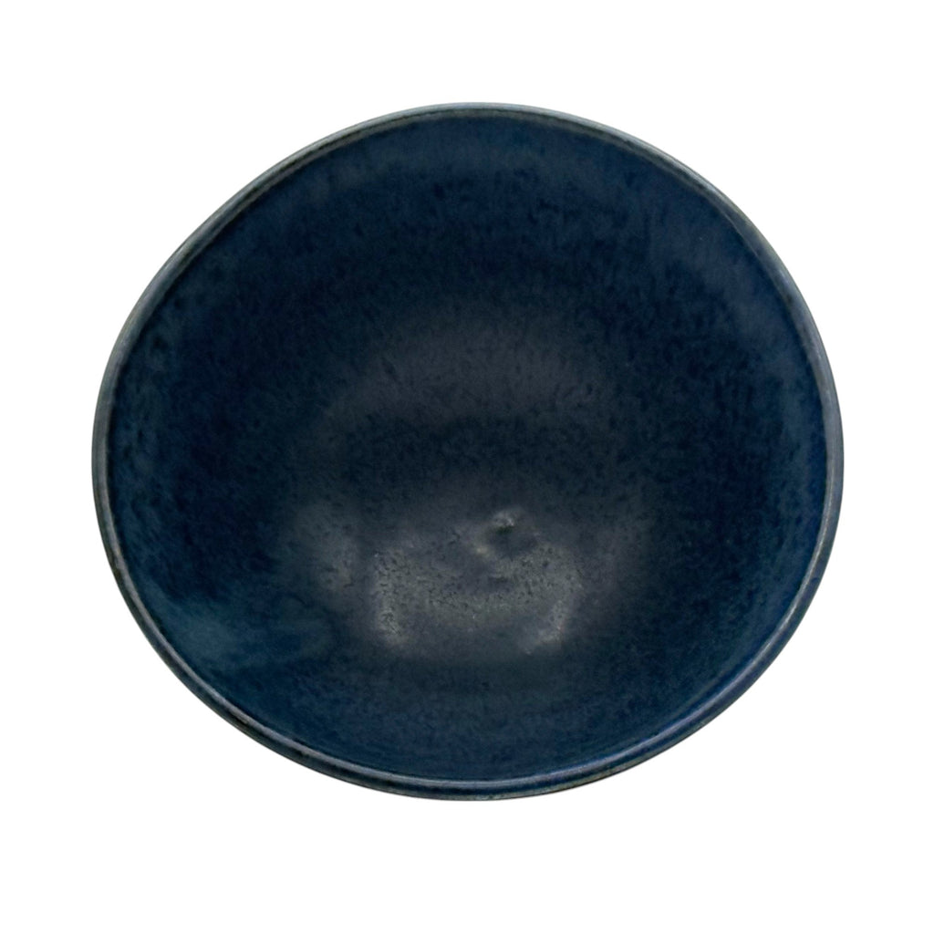 Inoue Shinko Blue Polka Dot Mino-yaki Ido Chawan - Japanese Mini Matcha Bowl