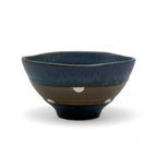 Inoue Shinko Blue Polka Dot Mino-yaki Ido Chawan - Japanese Mini Matcha Bowl