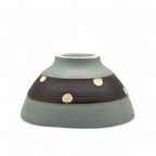 Inoue Shinko Gray Polka Dot Mino-yaki Ido Chawan - Japanese Mini Matcha Bowl Tea