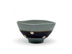 Inoue Shinko Gray Polka Dot Mino-yaki Ido Chawan - Japanese Mini Matcha Bowl Tea
