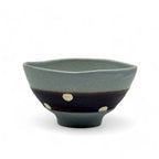 Inoue Shinko Gray Polka Dot Mino-yaki Ido Chawan - Japanese Mini Matcha Bowl Tea