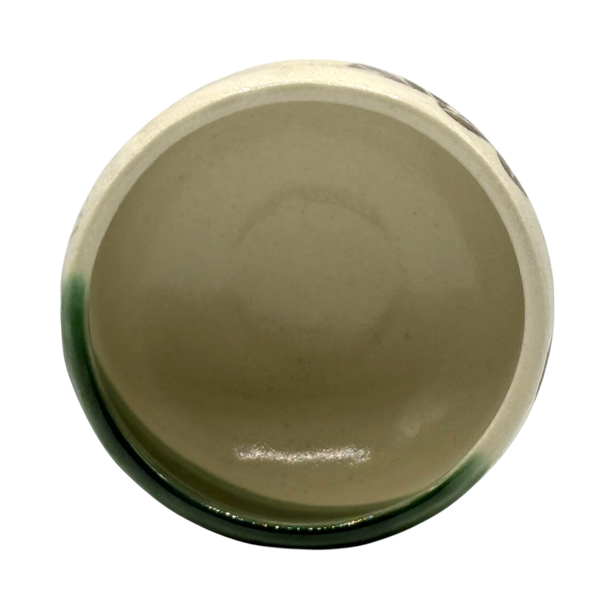 Inoue Ogi Green Leaves Mino-yaki Chawan - Japanese Mini Matcha Bowl