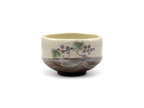 Inoue Grape Vine Beige Mino-yaki Chawan - Japanese Mini Matcha Bowl