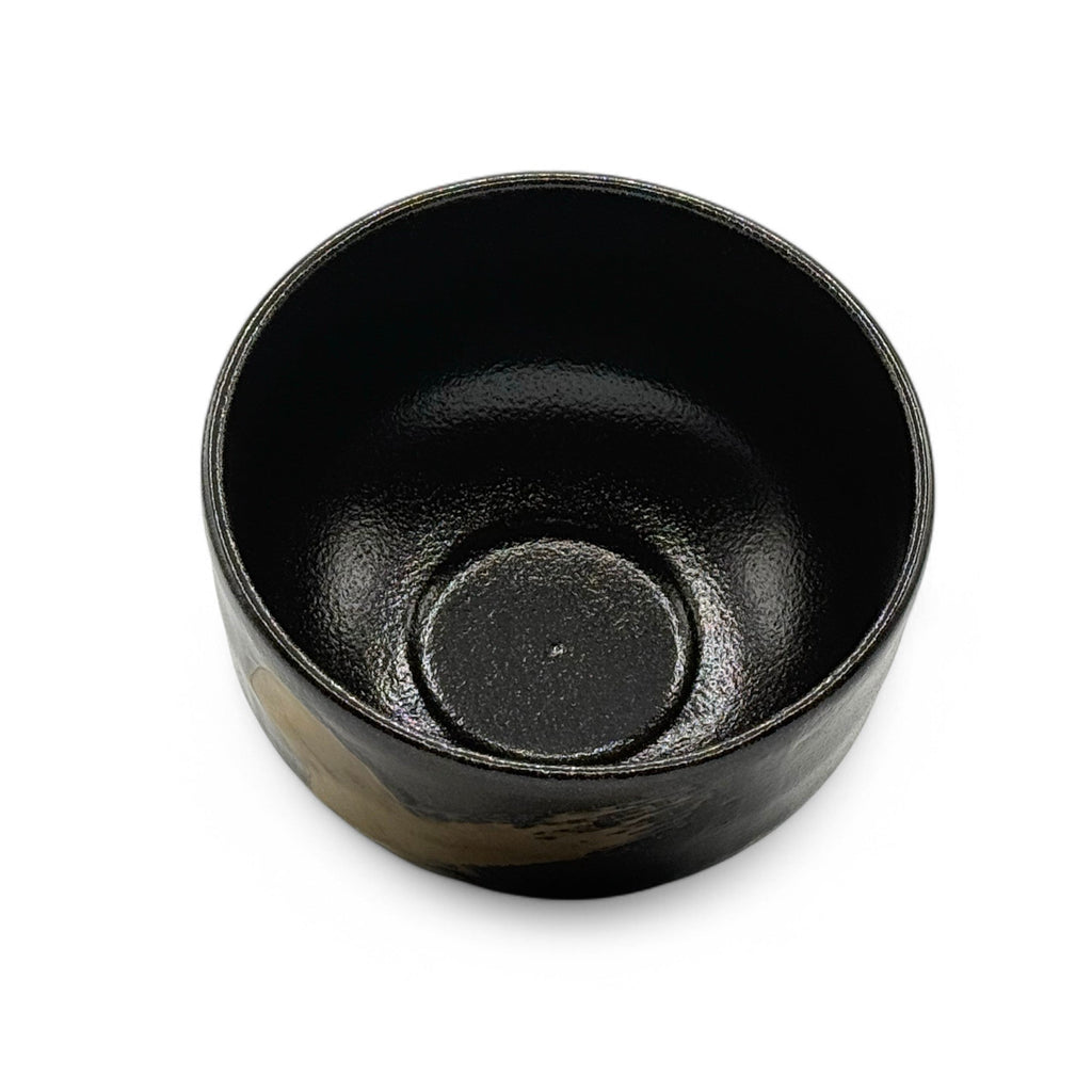 Inoue Kurogane Hake Black Mino-yaki Chawan by Genji - Japanese Matcha Bowl