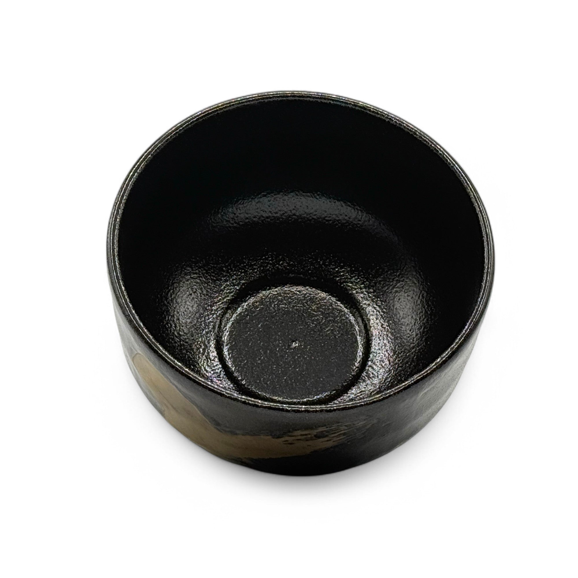 Inoue Kurogane Hake Black Mino-yaki Chawan by Genji - Japanese Matcha Bowl