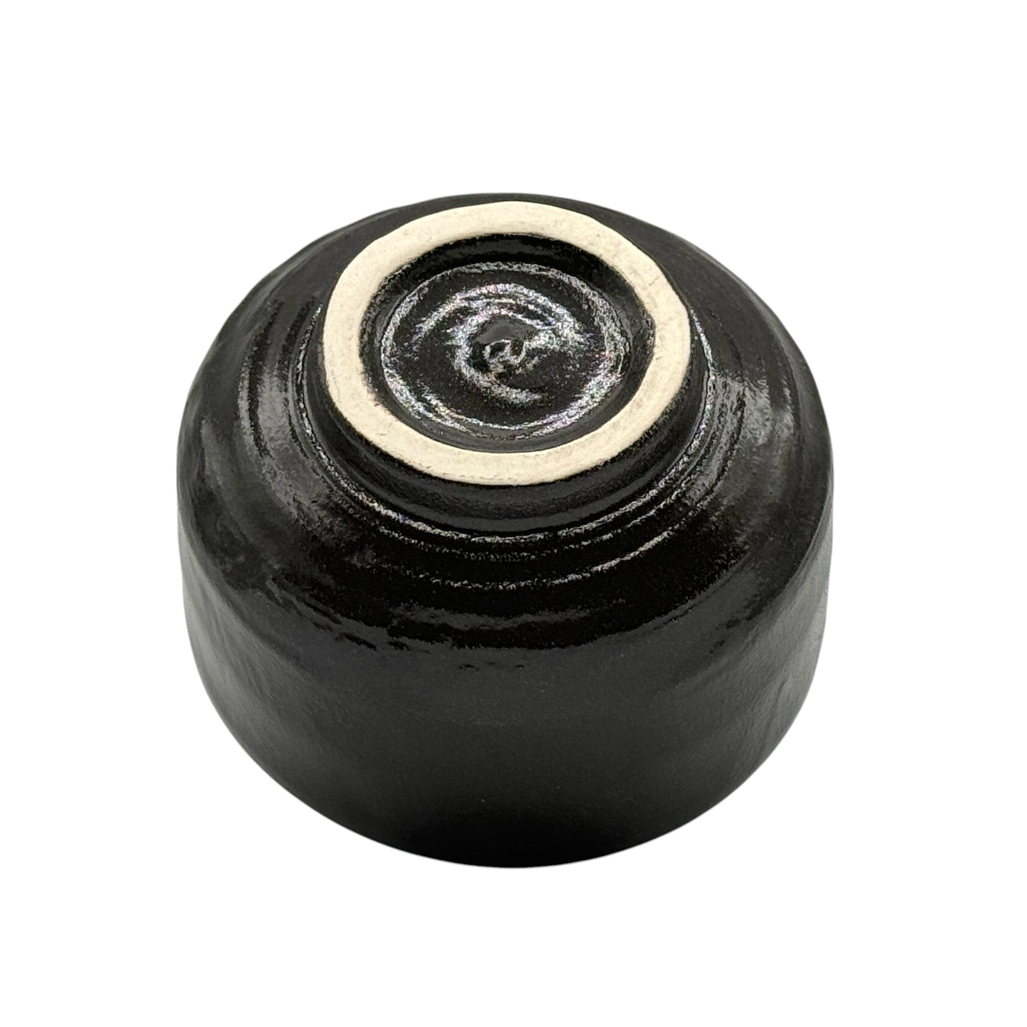 Inoue Kurogane Hake Black Mino-yaki Chawan by Genji - Japanese Matcha Bowl