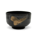 Inoue Kurogane Hake Black Mino-yaki Chawan by Genji - Japanese Matcha Bowl
