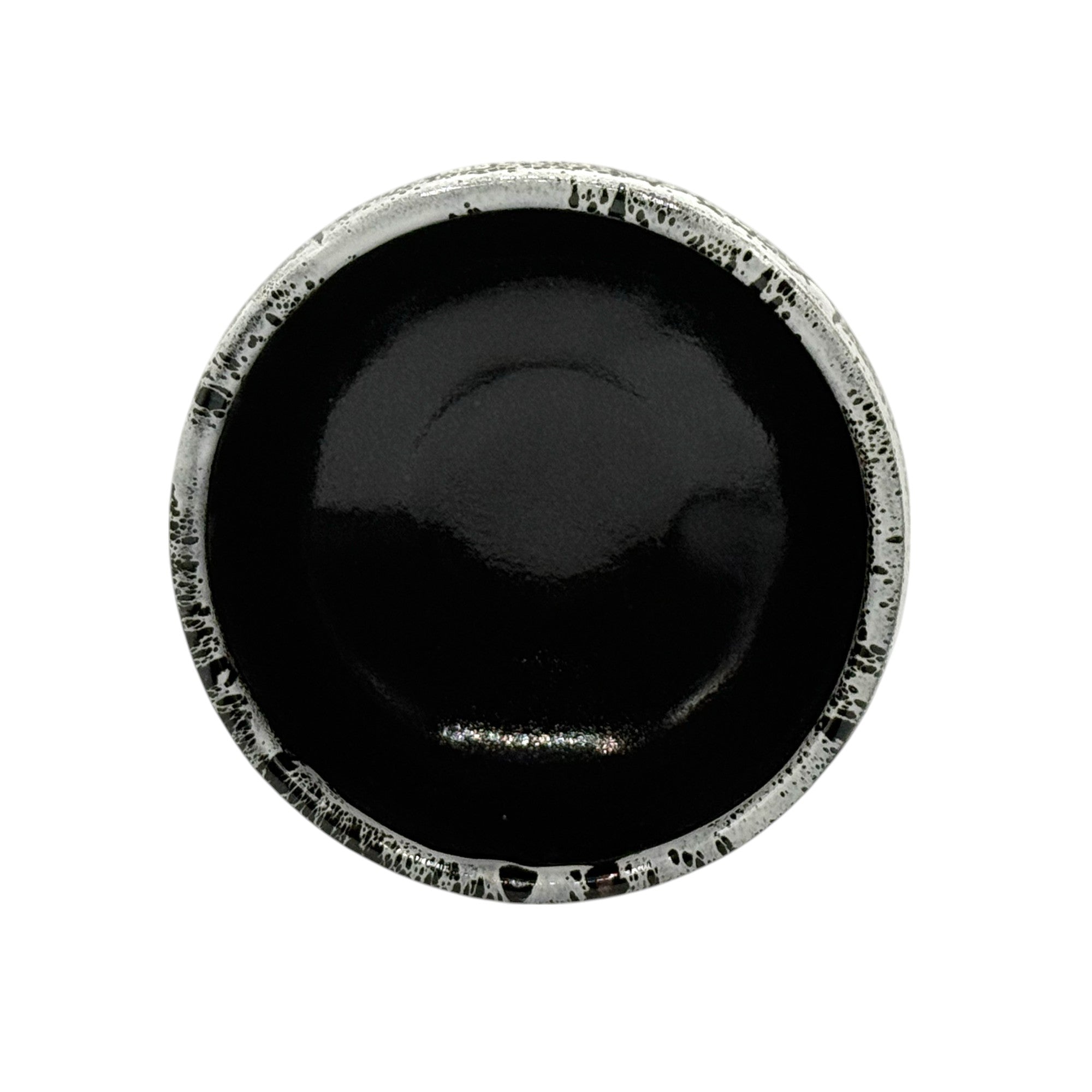 Inoue Tenmoku Shirasagashi Black Mino-yaki Chawan - Japanese Matcha Bowl