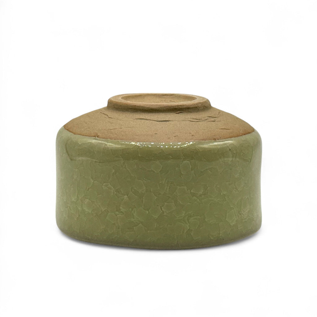 Inoue Kanyu Green Celadon Glaze Mino-yaki Chawan - Japanese Matcha Bowl