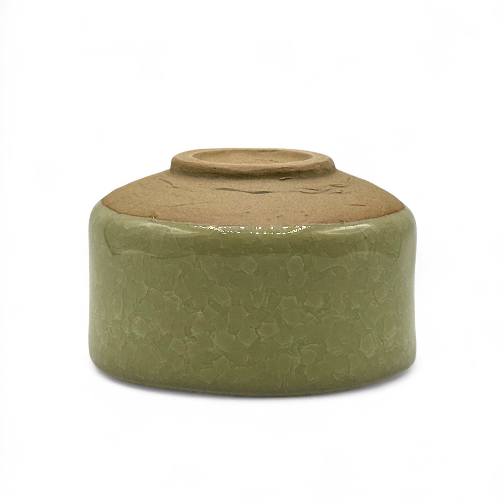 Inoue Kanyu Green Celadon Glaze Mino-yaki Chawan - Japanese Matcha Bowl