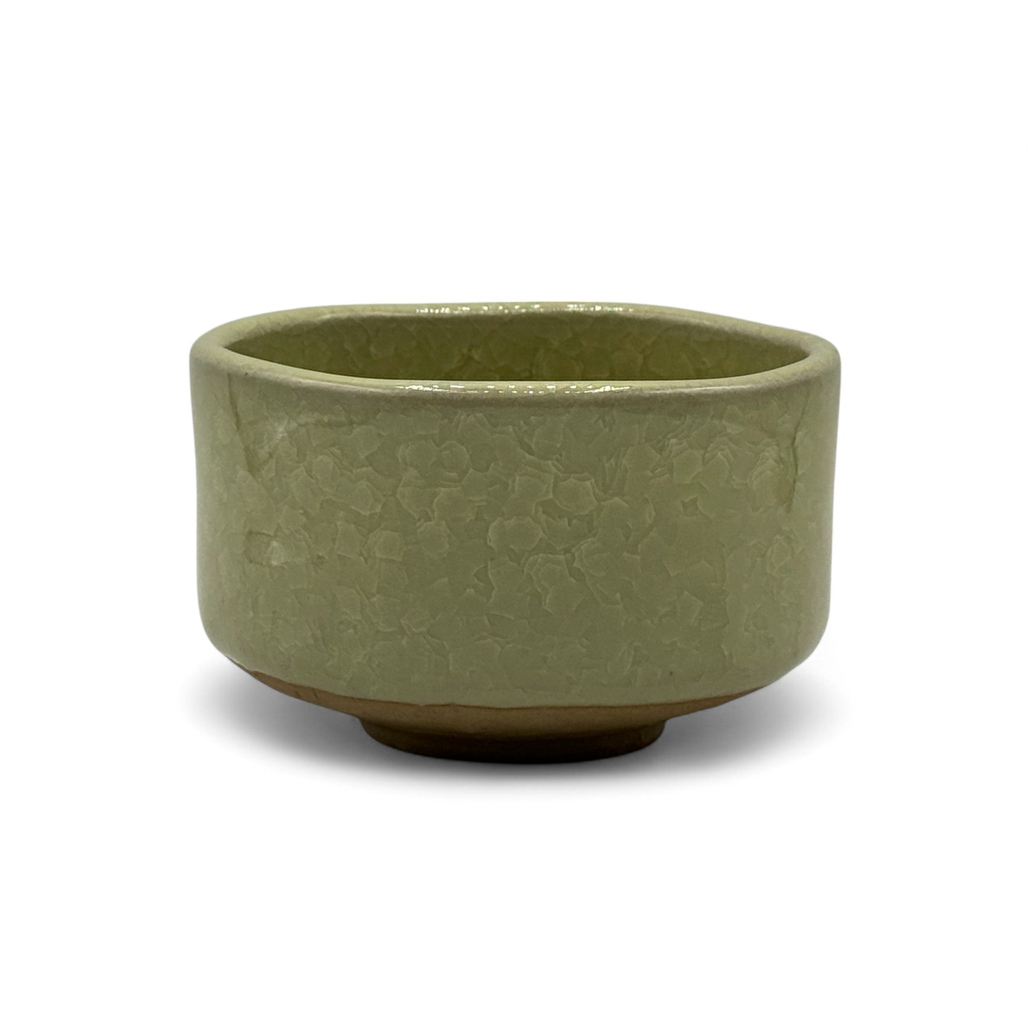 Inoue Kanyu Green Celadon Glaze Mino-yaki Chawan - Japanese Matcha Bowl