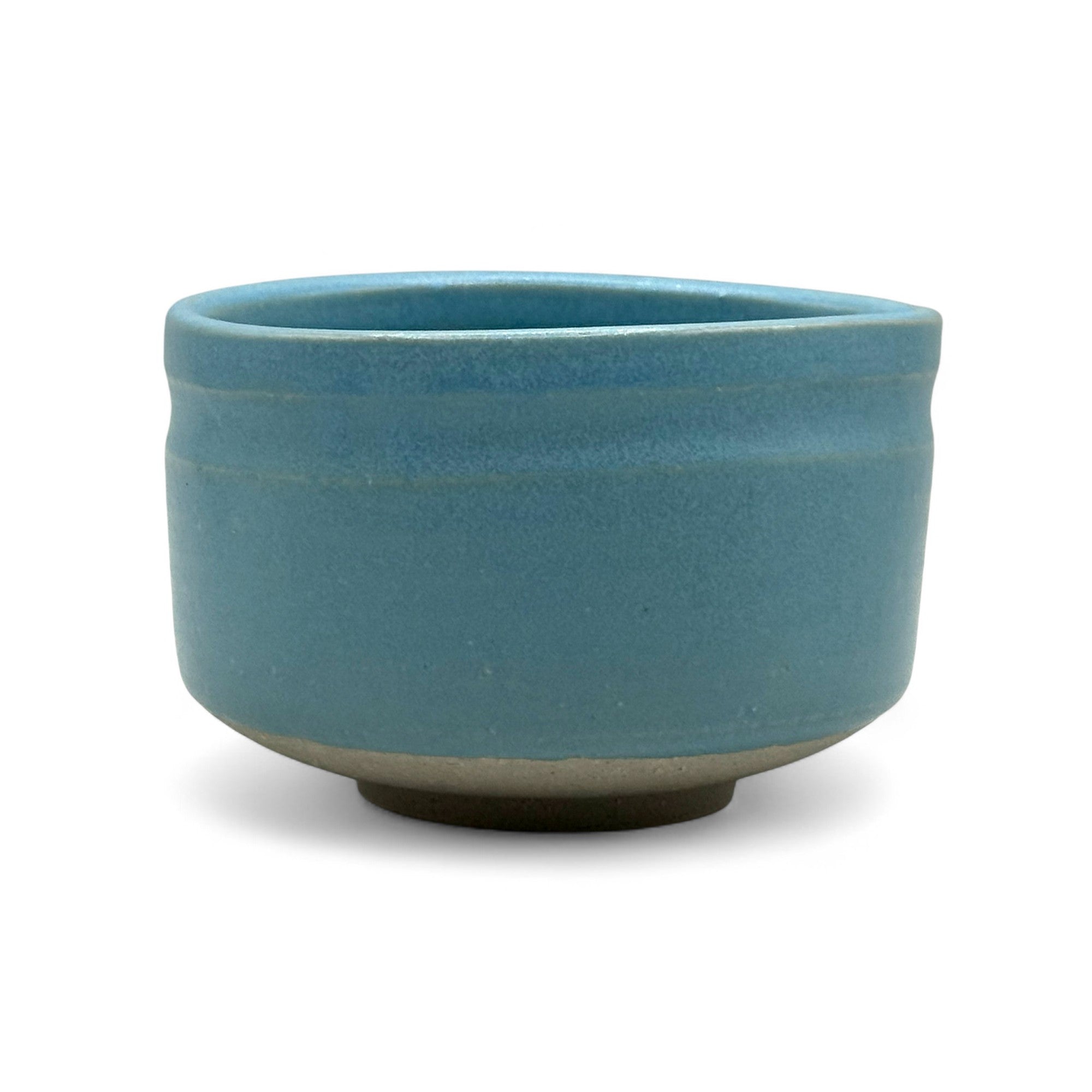 Inoue Sora Sky Blue Large Kataguchi Mino-yaki Chawan - Japanese Matcha Bowl